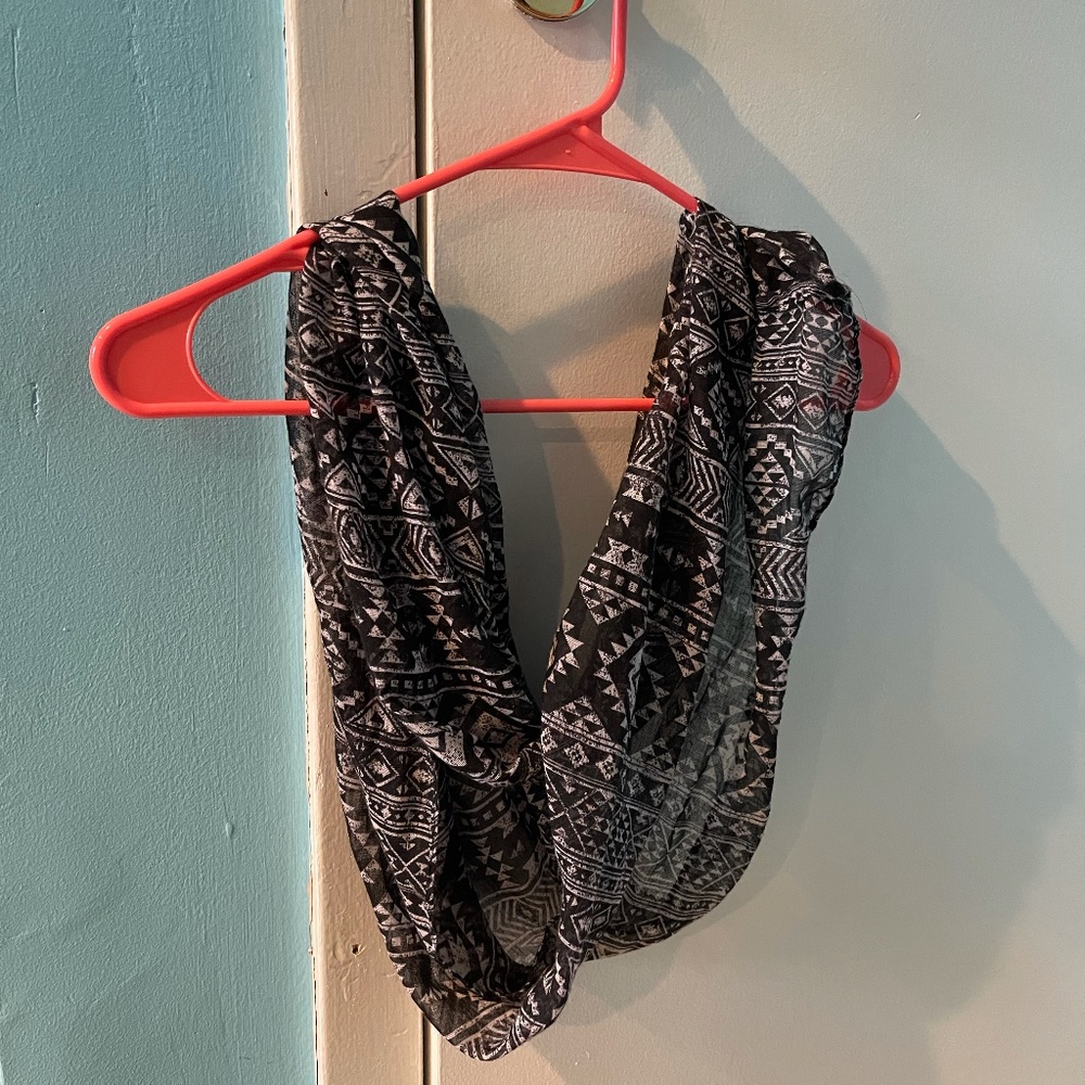 Faded B&W Tribal Print Scarf